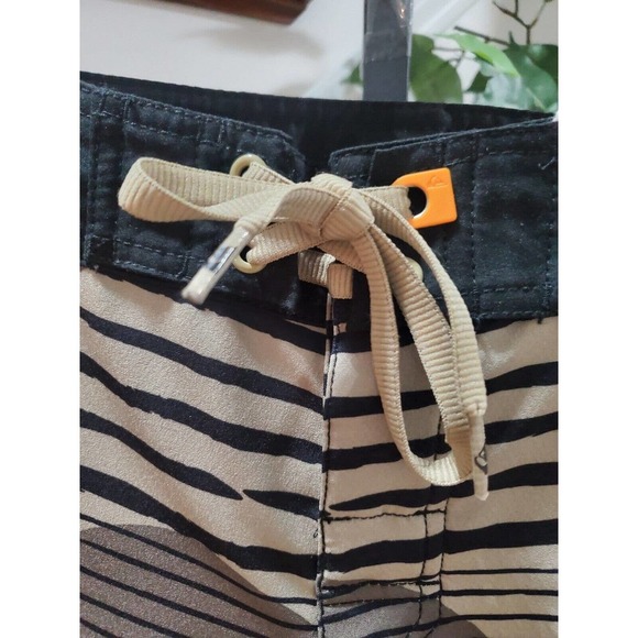Quick Silver Men's Beige Polyester Logo Print Pull On Swimwear Shorts Size 30 - Picture 2 of 9